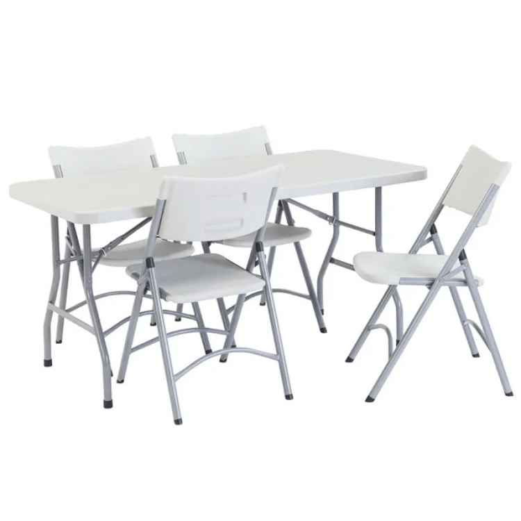 Folding table and chair rental package for an outdoor reception in Bristow, VA