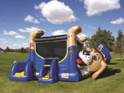 Jumbo Police Dog Bounce House Combo - Dry